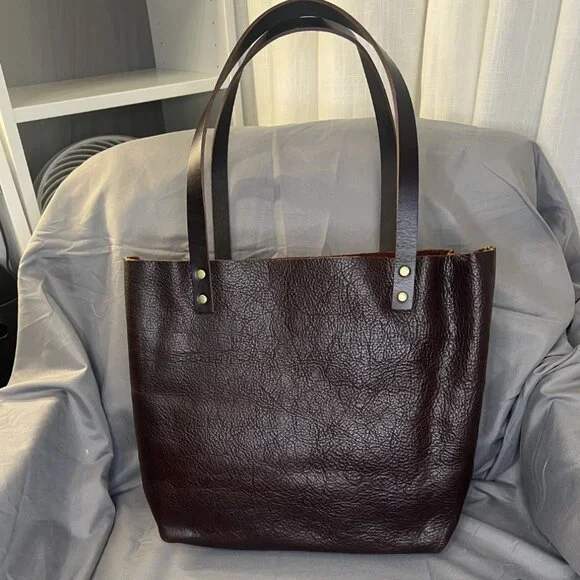 Portland Leather, Cold Brew Tote Bag NWT, with Alpine Bag, Dopp Keychain, Scarf - Picture 2 of 14